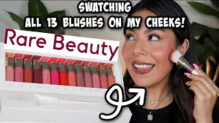 I SWATCHED ALL 13 OF @RareBeauty LIQUID BLUSHES ON MY CHEEKS! ✨(REVIEW + DEMO) ✨