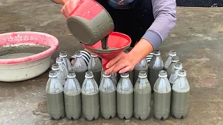 Don't Throw Away Plastic Bottles, You Can Do Many Cool Things For Your Garden // Cement Craft Ideas