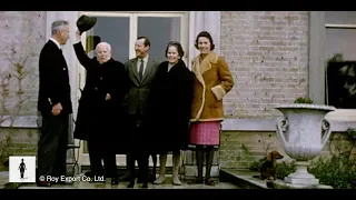 Charlie Chaplin visits Lord Mountbatten - Rare Colour Footage (1966)