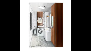 Bathroom Design (Part 2) Interior Sketch in Procreate