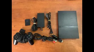 SONY PLAYSTATION 2 PS2 SLIM CONSOLE SYSTEM NORTH AMERICA VERSION COMPLETE BUNDLE TESTED & WORKS