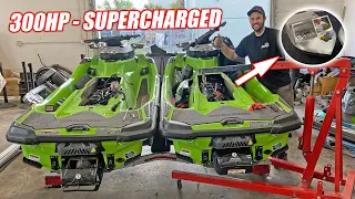 Mini Jet Boat Build Part 3: Destroying BRAND NEW Jet Skis For Their Supercharged ROTAX Hearts!