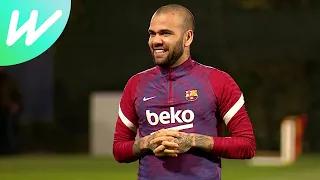 Dani Alves looks fit as he joins training for first time since Barca return | La Liga | 2021/22
