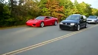 VW Golf R32 Vs Ferrari Modena 360