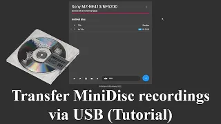 Transferring MiniDisc recordings via USB tutorial (Web MiniDisc Pro)