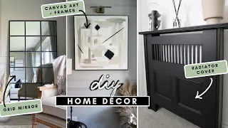 DIY HOME DECOR | Grid mirror, canvas art + frames and a radiator cover | Shade Shannon