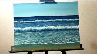 SEASCAPE Oil Painting. Wave & Foam | Paint with Francis ®️