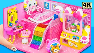 Cute Idea Build Kitten Pink House with Cat Claw Machine from Polymer Clay ❤️ DIY Miniature House