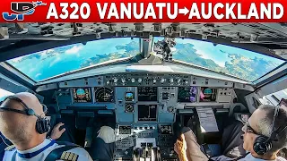 Solomon Airbus A320 Cockpit Port Vila🇻🇺 to Auckland🇳🇿