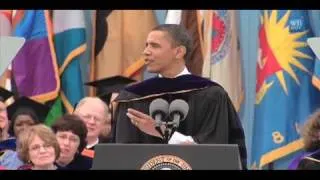 Barack Obama and Mary Sue Coleman in Ann Arbor