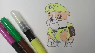 Крепыш как нарисовать ЩЕНЯЧИЙ ПАТРУЛЬ / speed drawing Rubble paw patrol