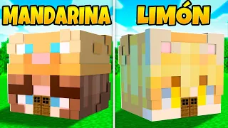 Mandarina vs Limón: Batalla de Casa vs Casa en Minecraft!