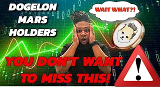 INSIDER SECRETS THIS CAN CHANGE THE WAY YOU THINK ABOUT DOGELON MARS , THIS CRYPTO BULL RUN