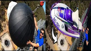 After CAR ANDJET SKI new WRECKING BALL Vs. WORLD'S STRONGEST TRAMPOLINE from 45m! #challenge