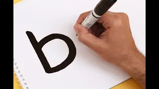 How to turn Letter b into a Cartoon COFFEE CUP ! Drawing Art For kids