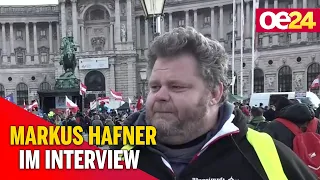 Markus Hafner auf Corona-Demo in Wien