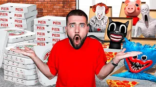 J’ai testé 100 PIZZAS MYSTÈRES DE MONSTRE dans la VRAIE VIE ! PIZZA HUGGY WUGGY, PIZZA PIGGY etc.