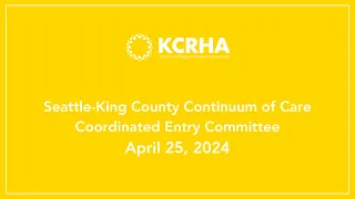 Coordinated Entry Committee - April 25, 2024