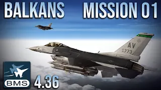 First Mission in Falcon BMS 4.36 | Balkans Mission 01 | STRIKE