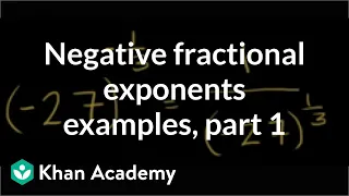 Negative fractional exponent examples | Algebra I | Khan Academy
