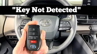 How To Start A 2021 - 2023 Toyota Sienna With Key Not Detected - Dead Remote Key Fob Battery