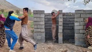 Construction of a new hut by Sadegh and completion of bathroom and toilet services by Abbas and Elha