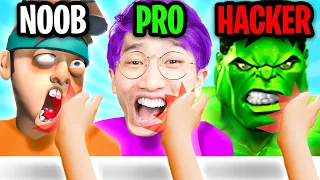 Can We Go NOOB vs PRO vs HACKER In SLAP KINGS!? (MAX LEVEL!!)