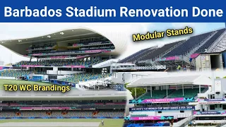 Barbados Cricket Stadium Renovation Done | Modular Stands & T20 WC Hoardings In Kensington Oval