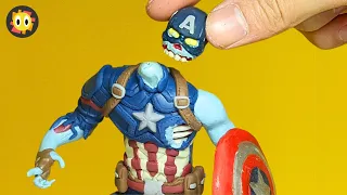 How to make Zombie Captain America with clay  from What If |  make MARVEL Figures | SunClay