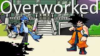 Friday Night Funkin' - Overworked But It's Pibby Mordecai Vs Goku (My Cover) FNF MODS