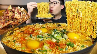 파송송계란탁은 🍜안성탕면이쥬~ㅎ 직접만든 겉절이에 밥까지말아서 요리 먹방 Ramyun MUKBANG