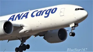 ANA Cargo Boeing 777F (JA772F) landing at NRT/RJAA (Tokyo - Narita) RWY 16R