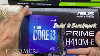 intel Core i3 10100 ASUS PRIME H410M-E GTX 1650 Gaming PC Build Benchmark