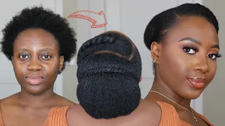 QUICK Natural Hairstyle and It's ELEGANT For EVERYDAY - Under 5 Minutes Twisted Updo | Short 4C Hair