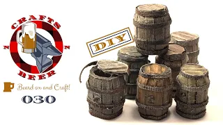 #30 DIY Miniature Beer Barrel, Beer Keg props Tutorial in Cardboard for D&D Tabletop Terrain & Rpg's