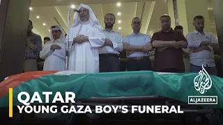 Funeral of a four-year old boy from Gaza is taking place in Qatar