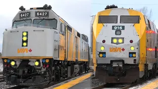 [4K] VIA Rail J-Train Splits As #62 and #52 at the Brockville Station