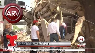 Video muestra edificios cayendo en terremoto de México | Al Rojo Vivo | Telemundo