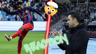 Ansu Fati Goal 🚀 Xavi Reaction 👏 #fcbarcelona