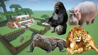 How To Make a Gorilla, Hippo, Komodo, and Lion Farm in Minecraft PE