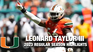 Leonard Taylor III 2023 Regular Season Highlights | Miami DB