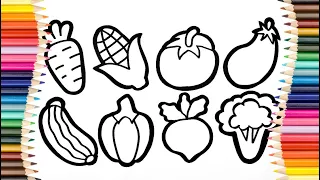 Set of Vegetables. How to Draw Vegetables.