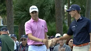 Justin Thomas chips in for an eagle three at The Honda Classic