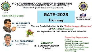 "Online Inaugural Function" of "GATE 2023 Training"