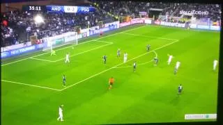power shot of Zlatan Ibrahimovic vs anderlecht
