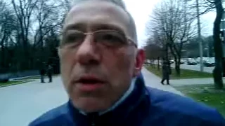 Майдановец пришел на Антимайдан в Запорожье, 12 марта 2014 - комментарий для Тезис-ТВ