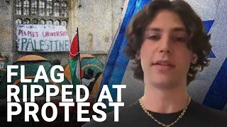 Israeli flag ripped from student at pro-palestine protest