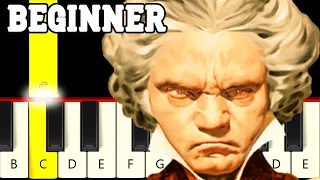 5th Symphony Beethoven - Easy and Slow Piano tutorial - Beginner