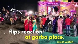 crazy flips reaction at garba place/backflip reaction/backflip height/ hyperhook aashish