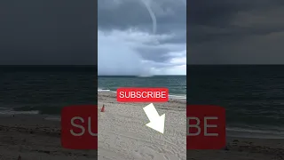 GIANT water TORNADO hits land on crowded Florida beach! #shorts #waterspout